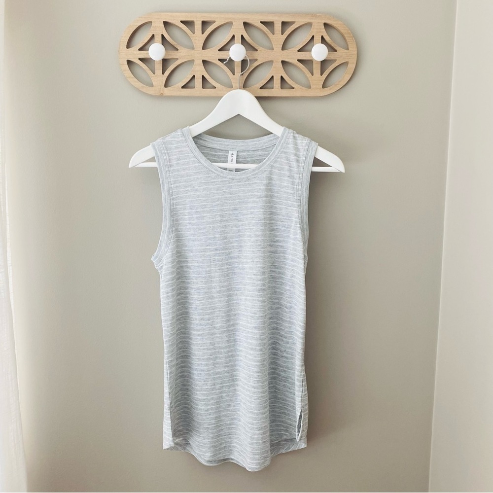 Athleta Striped Tank Top Gray Sz Small